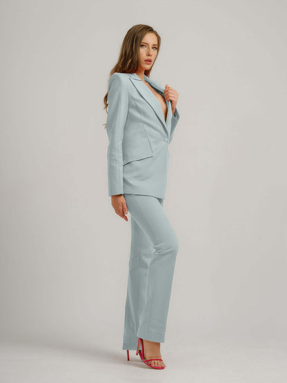 Fantasy Tailored Suit - Light Blue by Tia Dorraine Women's Luxury Fashion Designer Clothing Brand