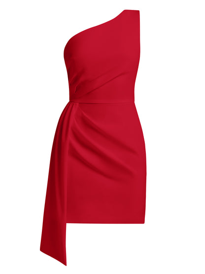 Iconic Glamour Short Dress - Fierce Red