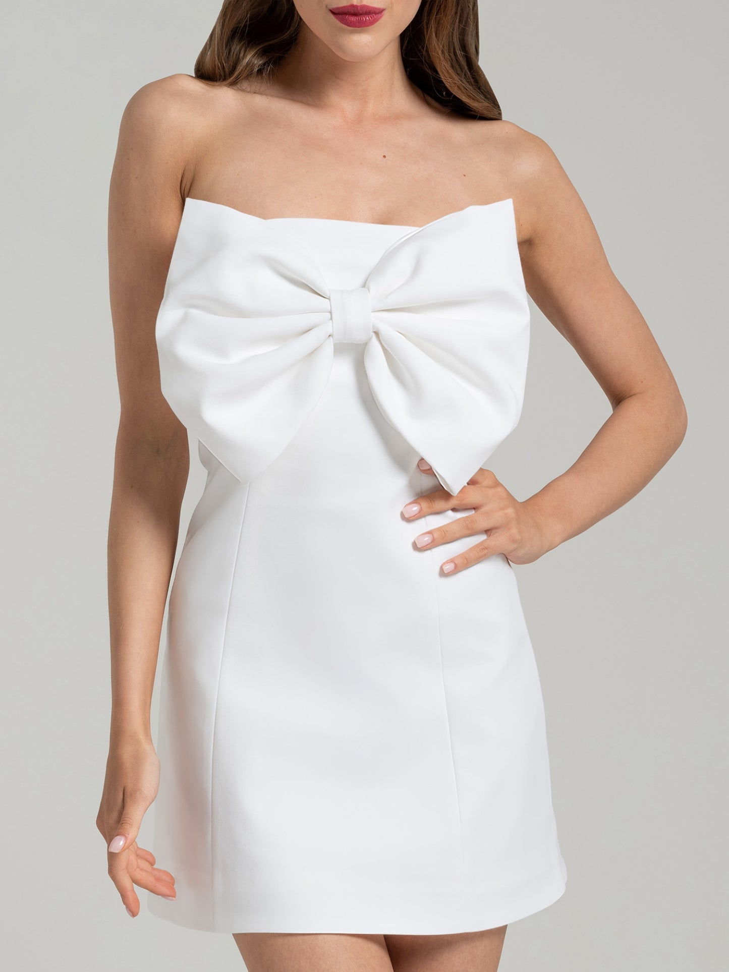 Love Affair Statement Bow Mini Dress - White