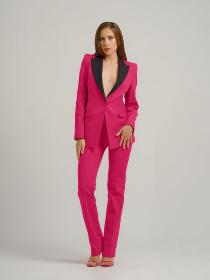 Illusion Classic Tailored Suit - Pink & Black