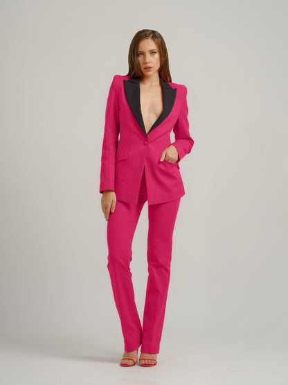 Illusion Classic Tailored Suit - Pink & Black