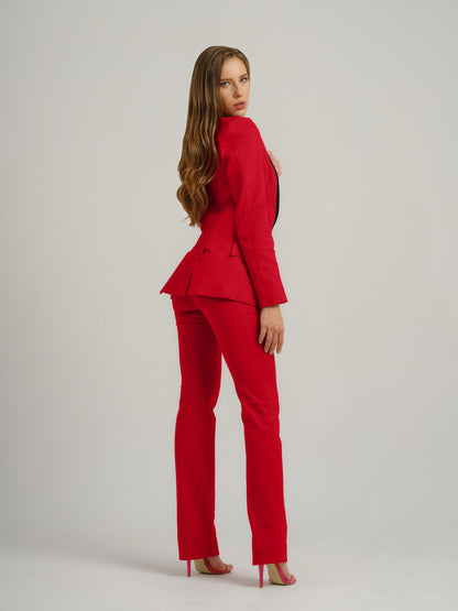 Illusion Classic Tailored Suit - Red & Black