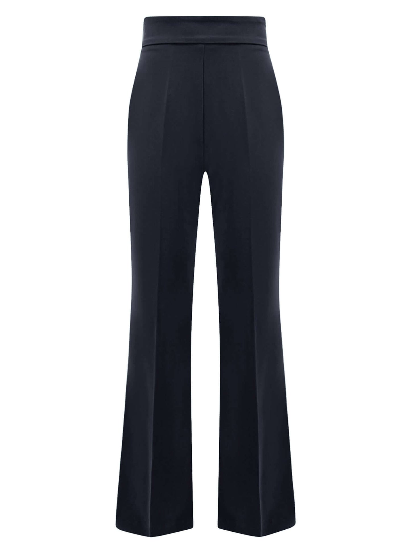 Black Pearl High-Waist Flared Trousers