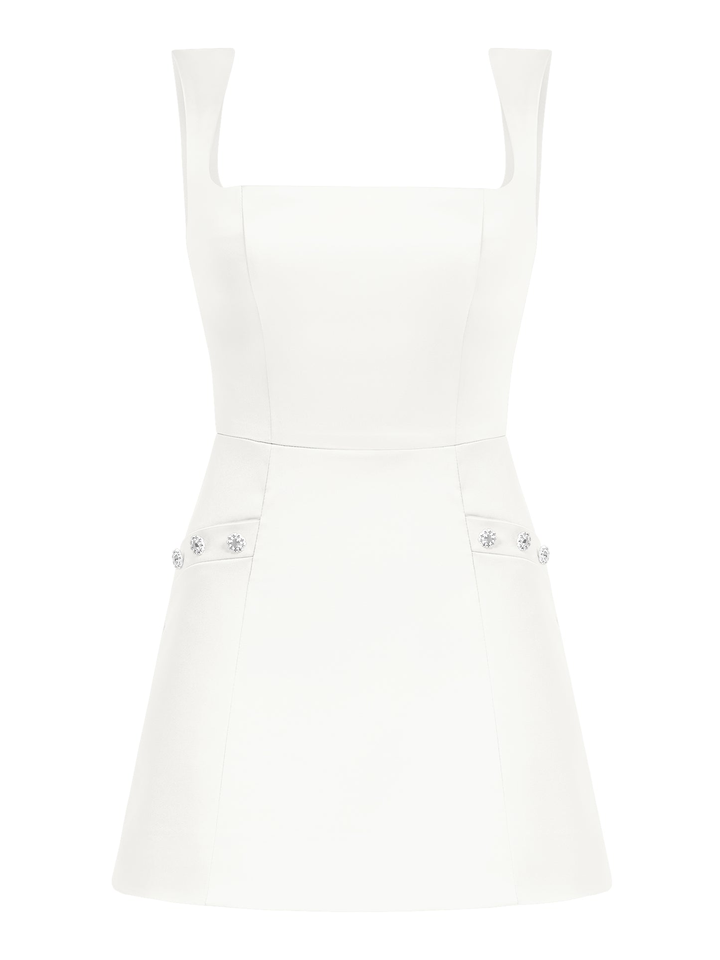 Blame Gravity Satin Mini Dress - Pearl White by Tia Dorraine Women's Luxury Fashion Designer Clothing Brand