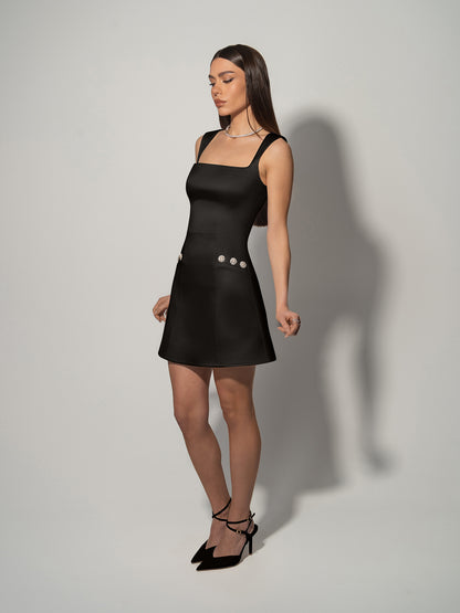 Blame Gravity Satin Mini Dress - Black