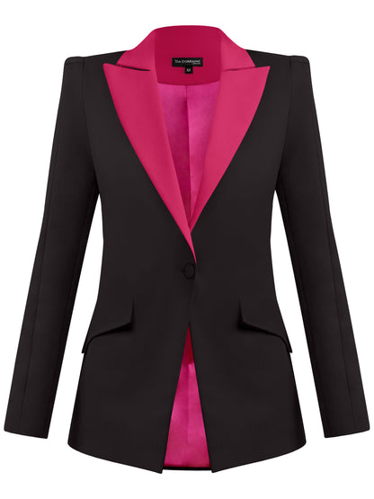 Illusion Classic Tailored Suit with Pink Pants - Black