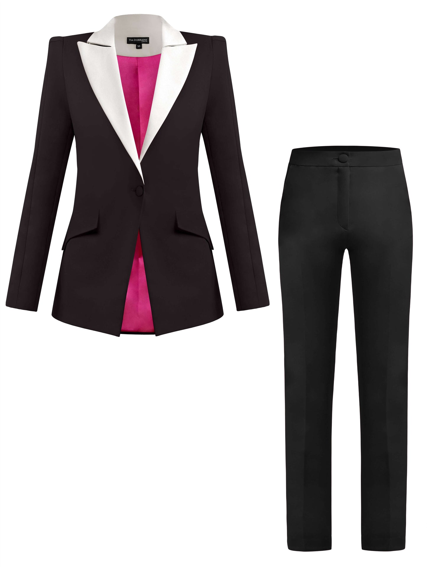 Illusion Classic Tailored Suit - Black & White by Tia Dorraine Women's Luxury Fashion Designer Clothing Brand