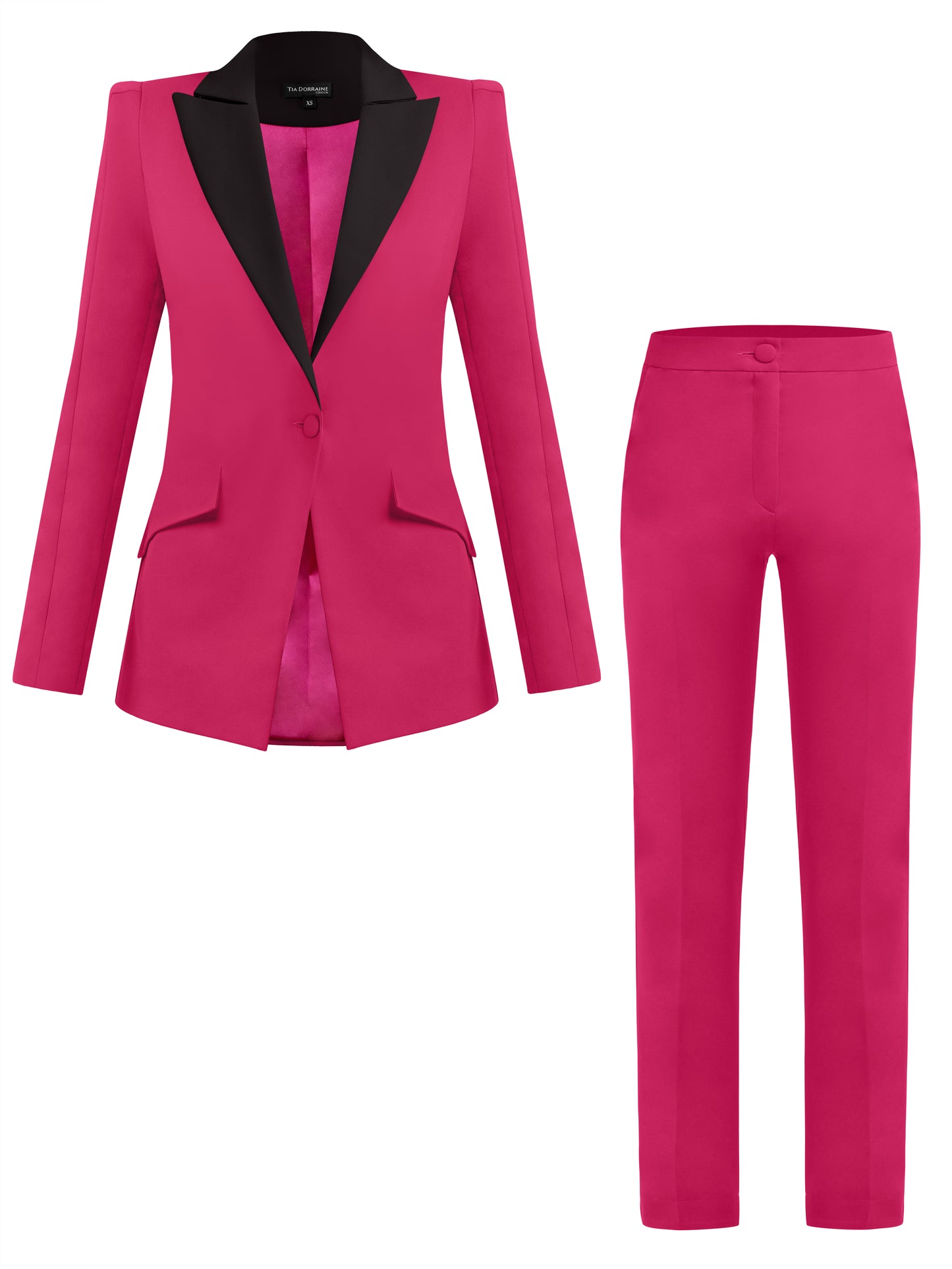 Illusion Classic Tailored Suit - Pink & Black