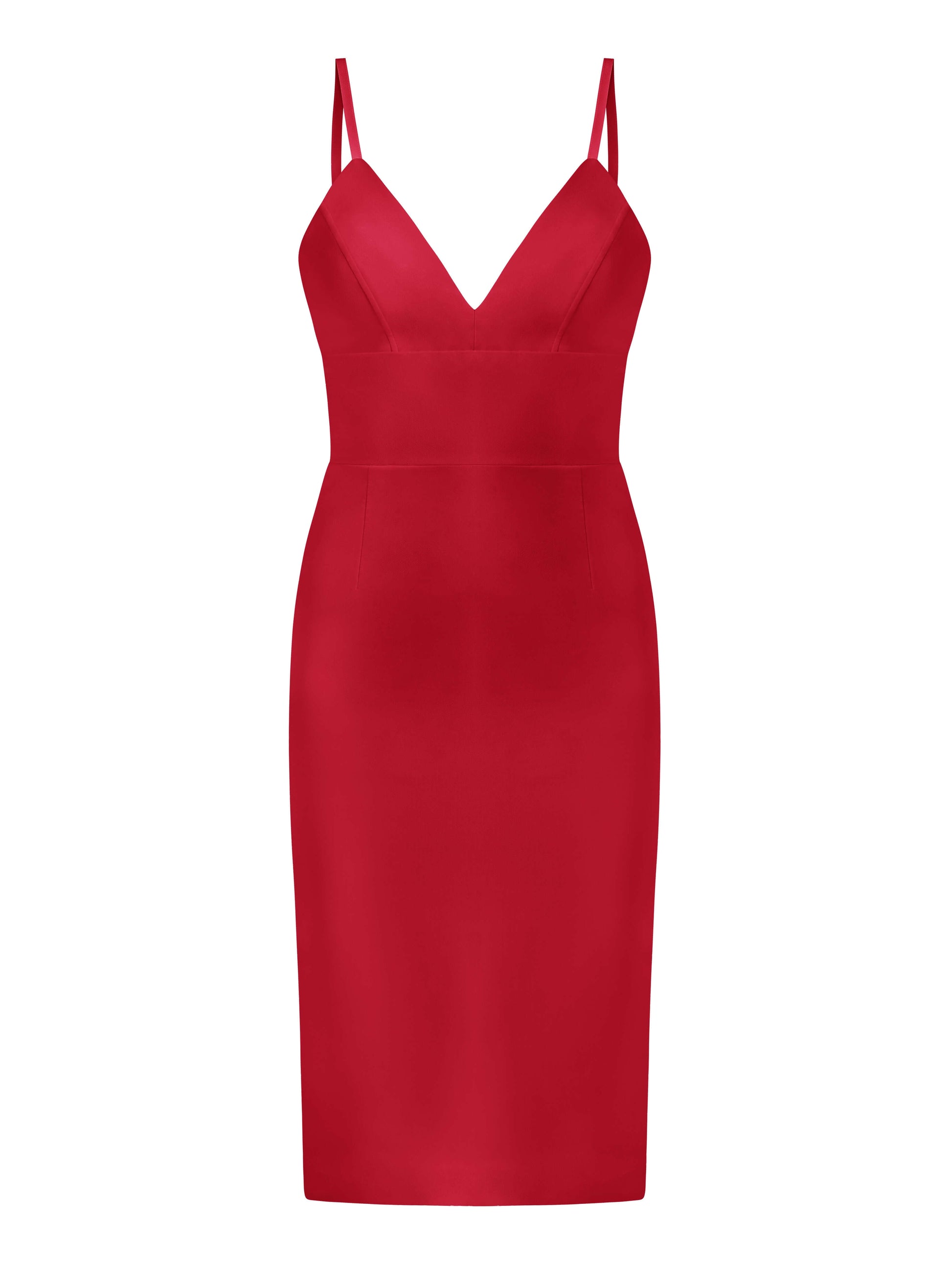 Bold Simplicity Midi Dress - Fierce Red by Tia Dorraine Women's Luxury Fashion Designer Clothing Brand