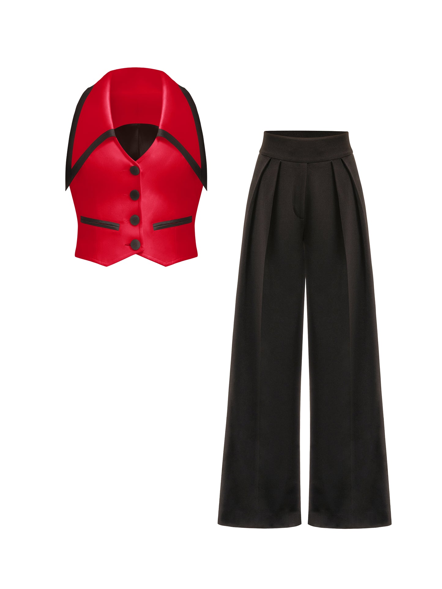 Born to Run Waistcoat & Trousers Set - Black & Red