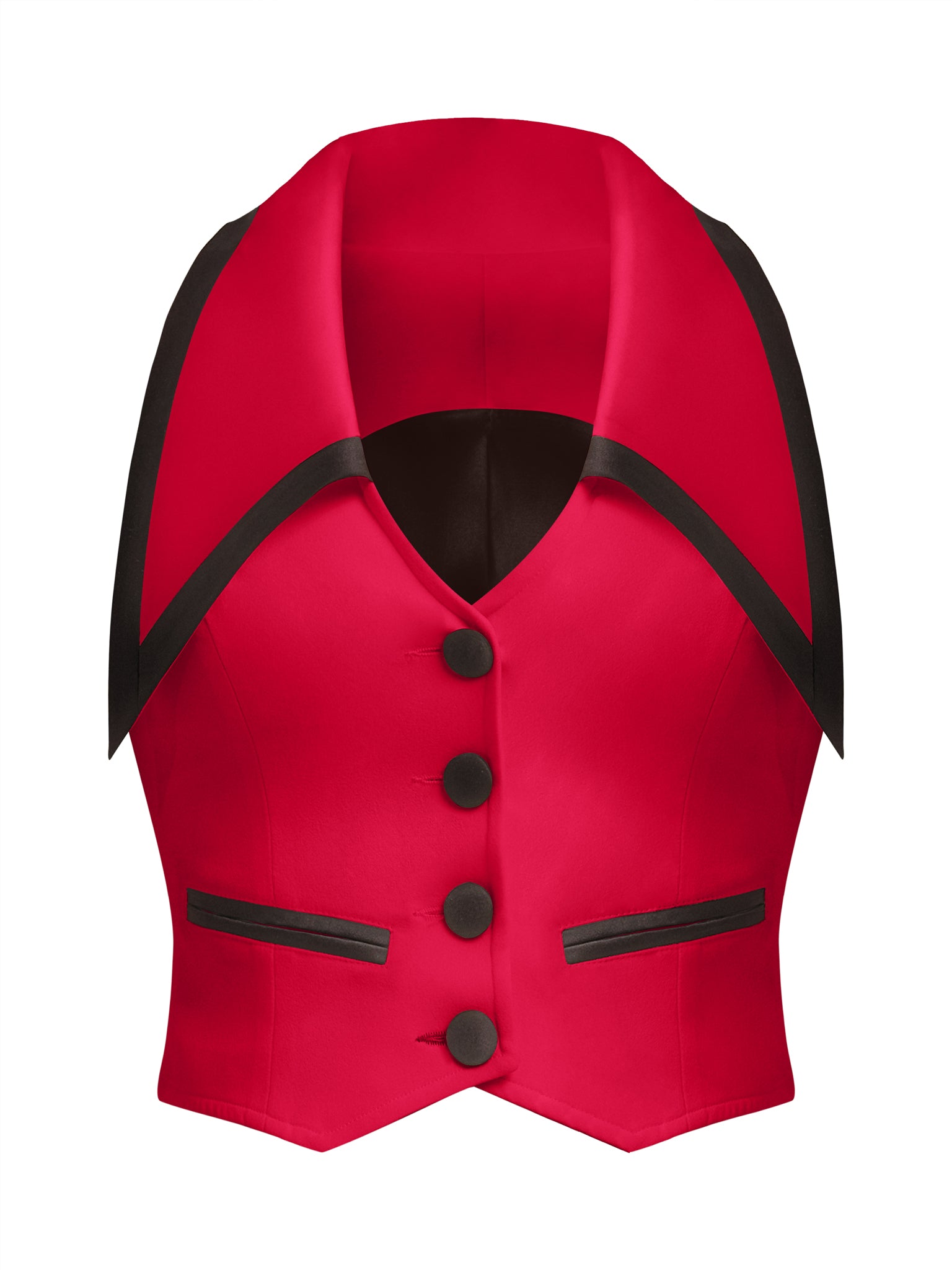 Born to Run Cropped Tailored Waistcoat - Fierce Red  by Tia Dorraine Women's Luxury Fashion Designer Clothing Brand