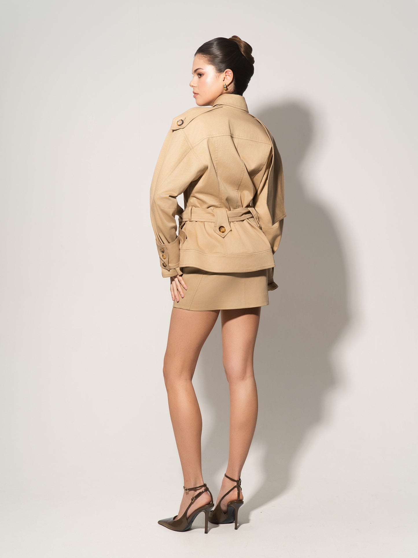 Button Front Mini Skirt