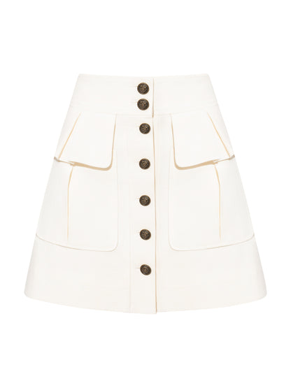 Cargo Mini Skirt in Linen