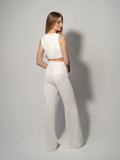 Classic Chic High-Waist Flared Trousers