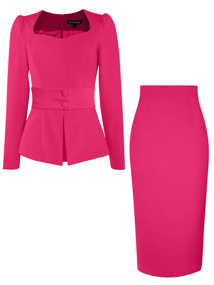 Hot Pink Two-Piece Set