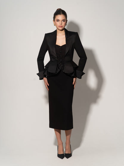 Deconstructed Tailored Blazer - Black