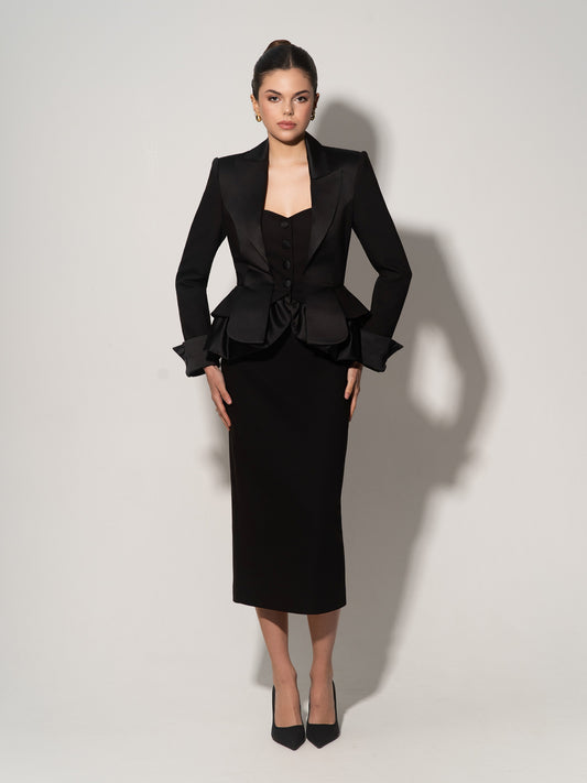 Deconstructed Tailored Blazer - Black