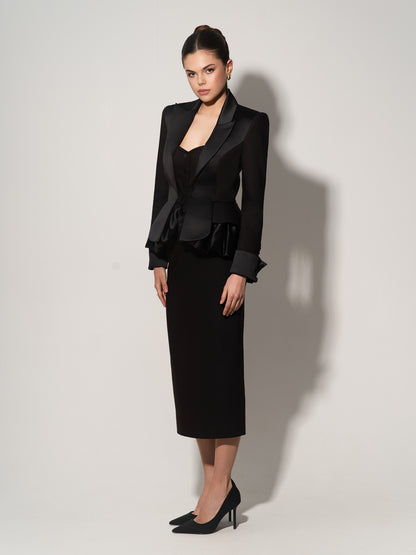 Deconstructed Tailored Blazer - Black