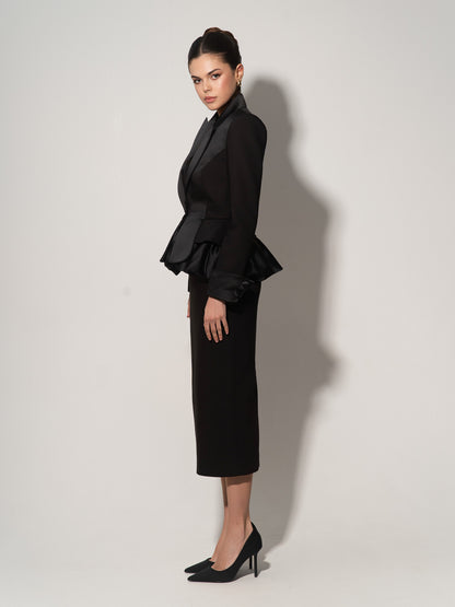 Deconstructed Tailored Blazer - Black