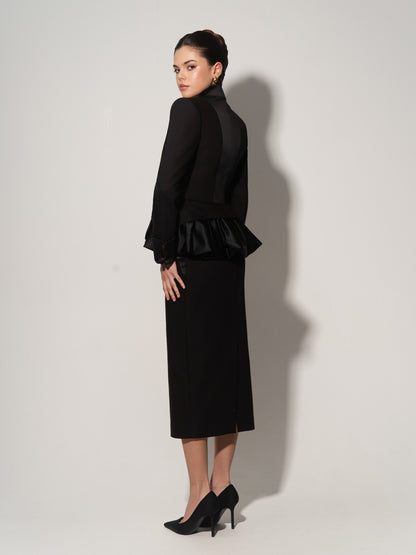Deconstructed Tailored Blazer - Black