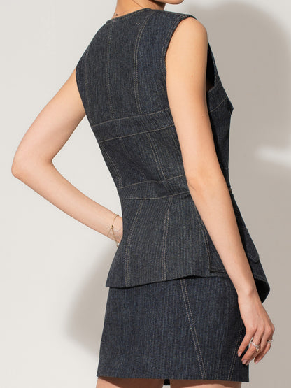 Denim Mini Skirt - Blue