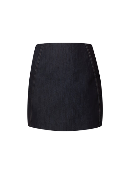 Denim Mini Skirt - Dark Blue