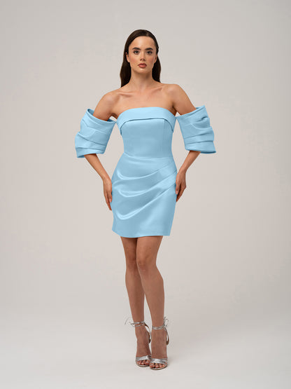 Devotion Mini Dress with Detachable Sleeves by Tia Dorraine Women's Luxury Fashion Designer Clothing Brand