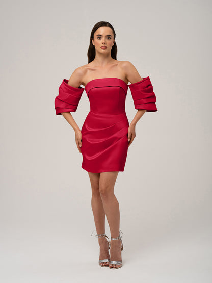 Devotion Mini Dress with Detachable Sleeves by Tia Dorraine Women's Luxury Fashion Designer Clothing Brand