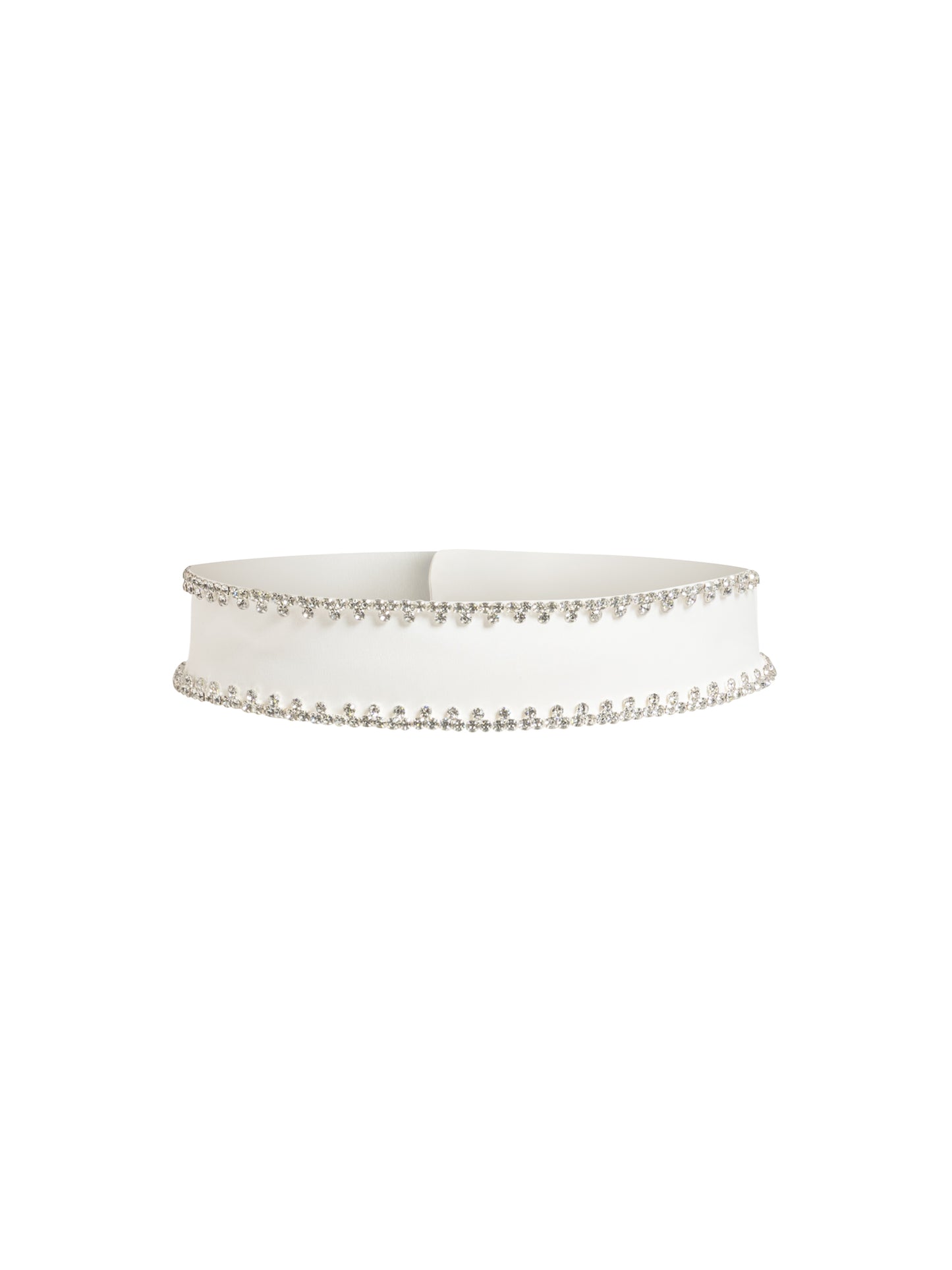 Crystal-Embellished Double Belt - Pearl White