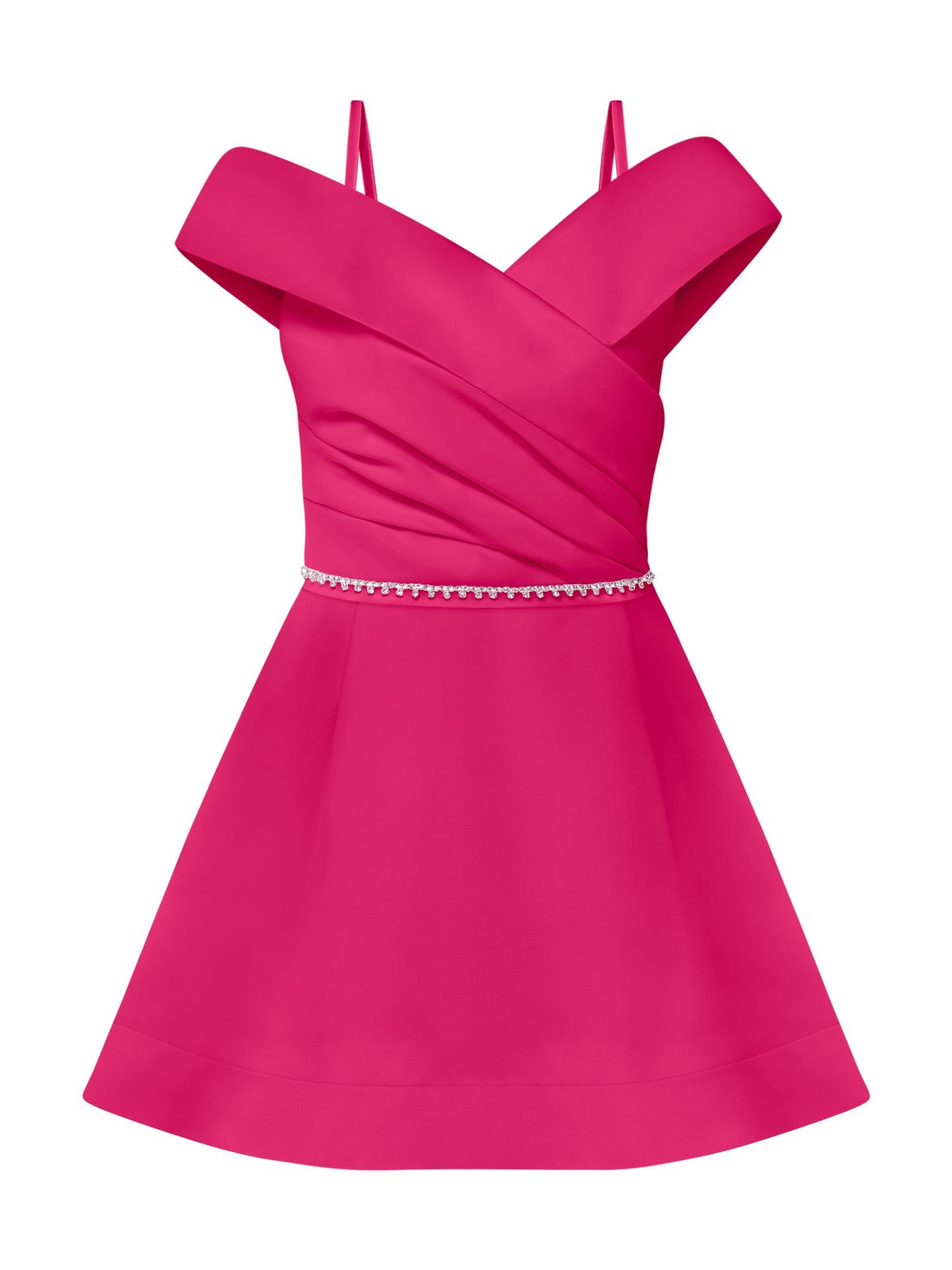 Easy to Love Crystal-Embellished Mini Dress - Hot Pink