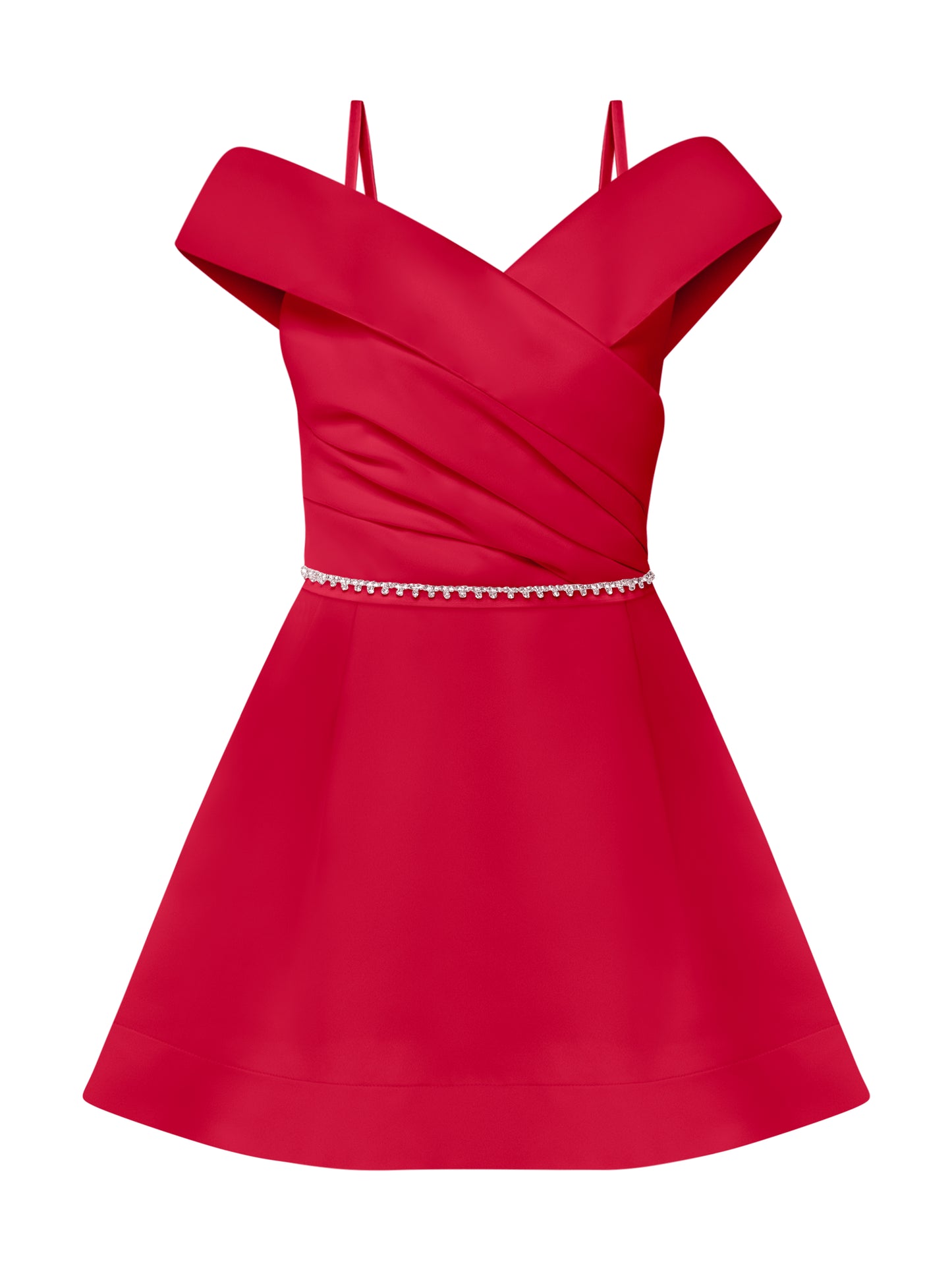 Easy to Love Crystal-Embellished Mini Dress - Red