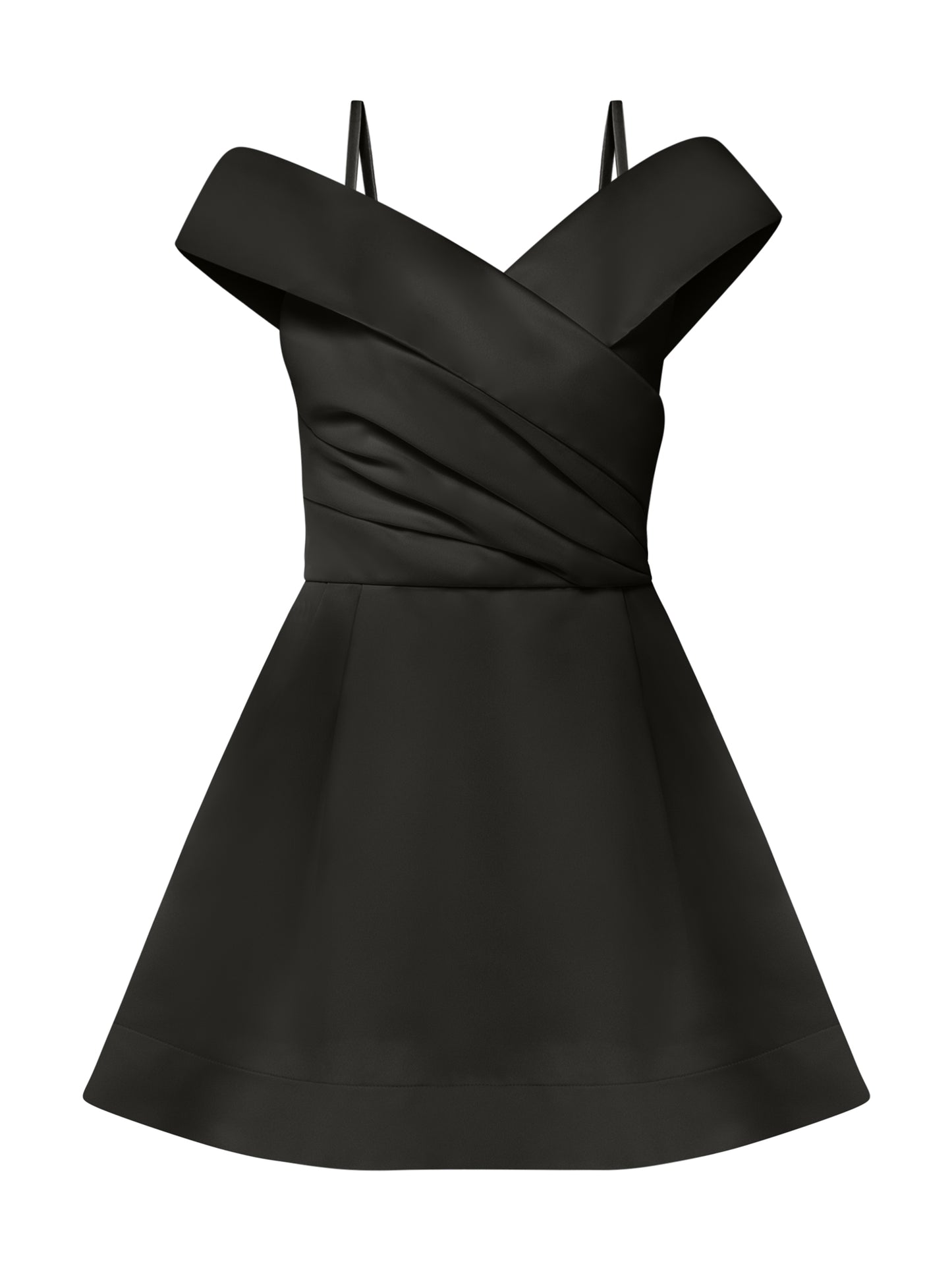 Easy to Love Flared Satin Mini Dress - Black by Tia Dorraine Women's Luxury Fashion Designer Clothing Brand