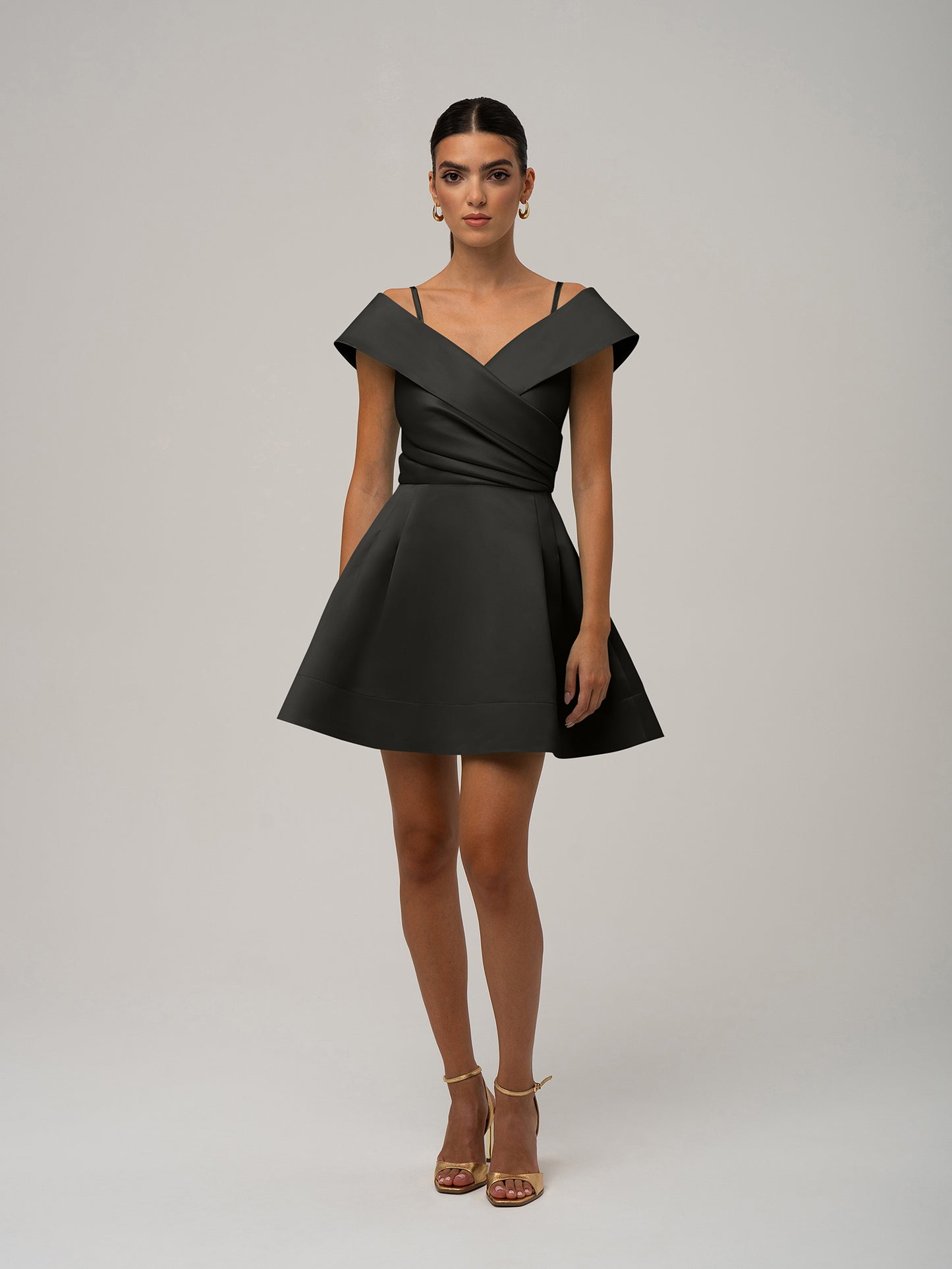 Easy to Love Flared Satin Mini Dress - Black by Tia Dorraine Women's Luxury Fashion Designer Clothing Brand