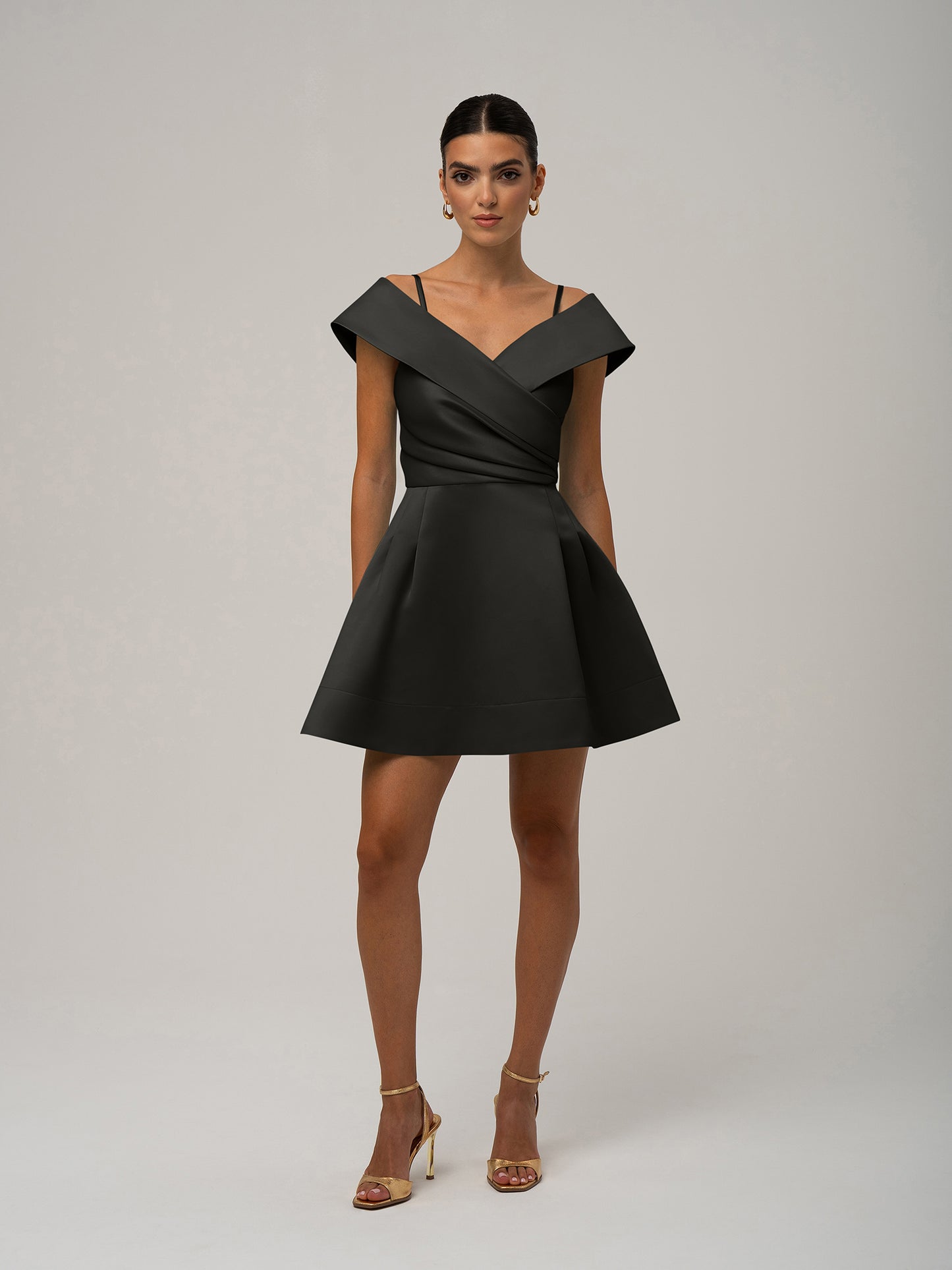 Easy to Love Flared Satin Mini Dress - Black by Tia Dorraine Women's Luxury Fashion Designer Clothing Brand