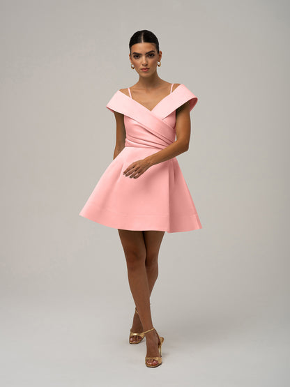 Easy to Love Flared Satin Mini Dress by Tia Dorraine Women's Luxury Fashion Designer Clothing Brand