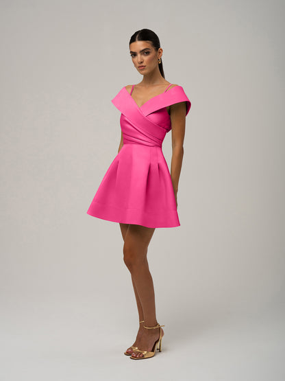 Easy to Love Flared Satin Mini Dress by Tia Dorraine Women's Luxury Fashion Designer Clothing Brand