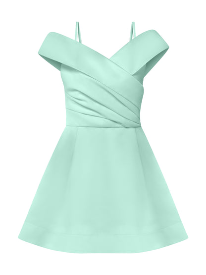 Easy to Love Flared Satin Mini Dress - Mint Green Easy to Love Flared Satin Mini Dress - Mint Green