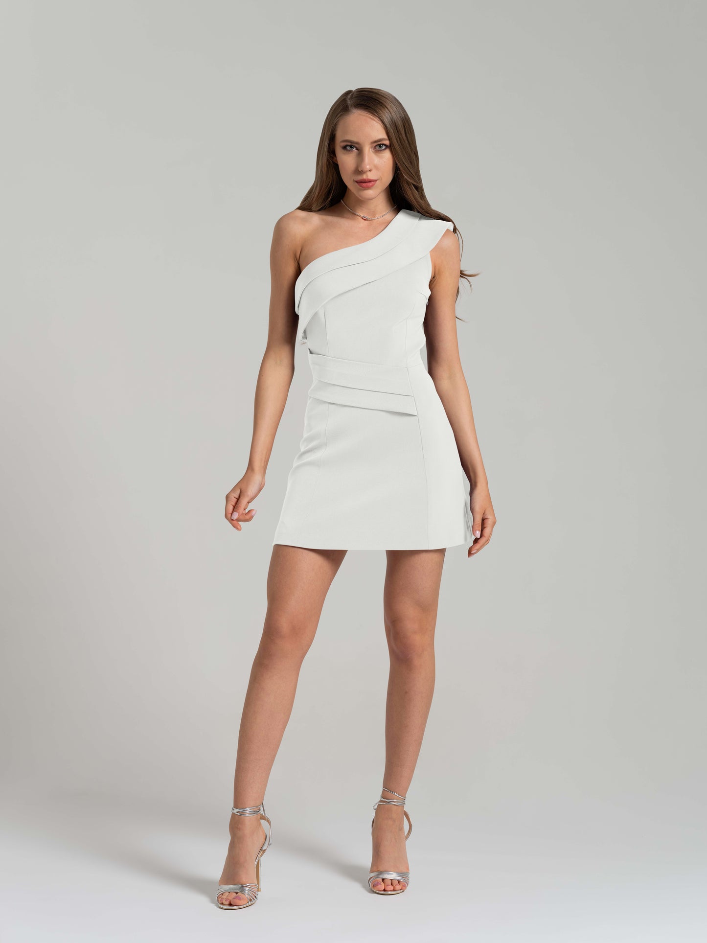 Elegant Touch Mini Dress - Pearl White