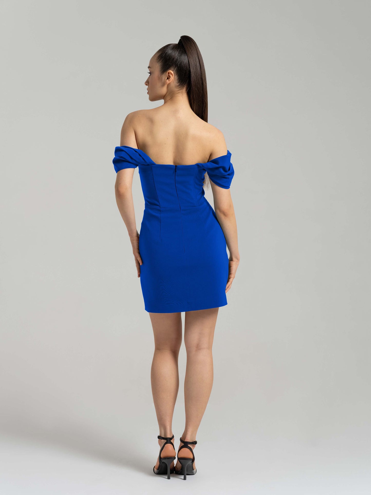 Evoking Glamour Mini Dress - Azure Blue by Tia Dorraine Women's Luxury Fashion Designer Clothing Brand