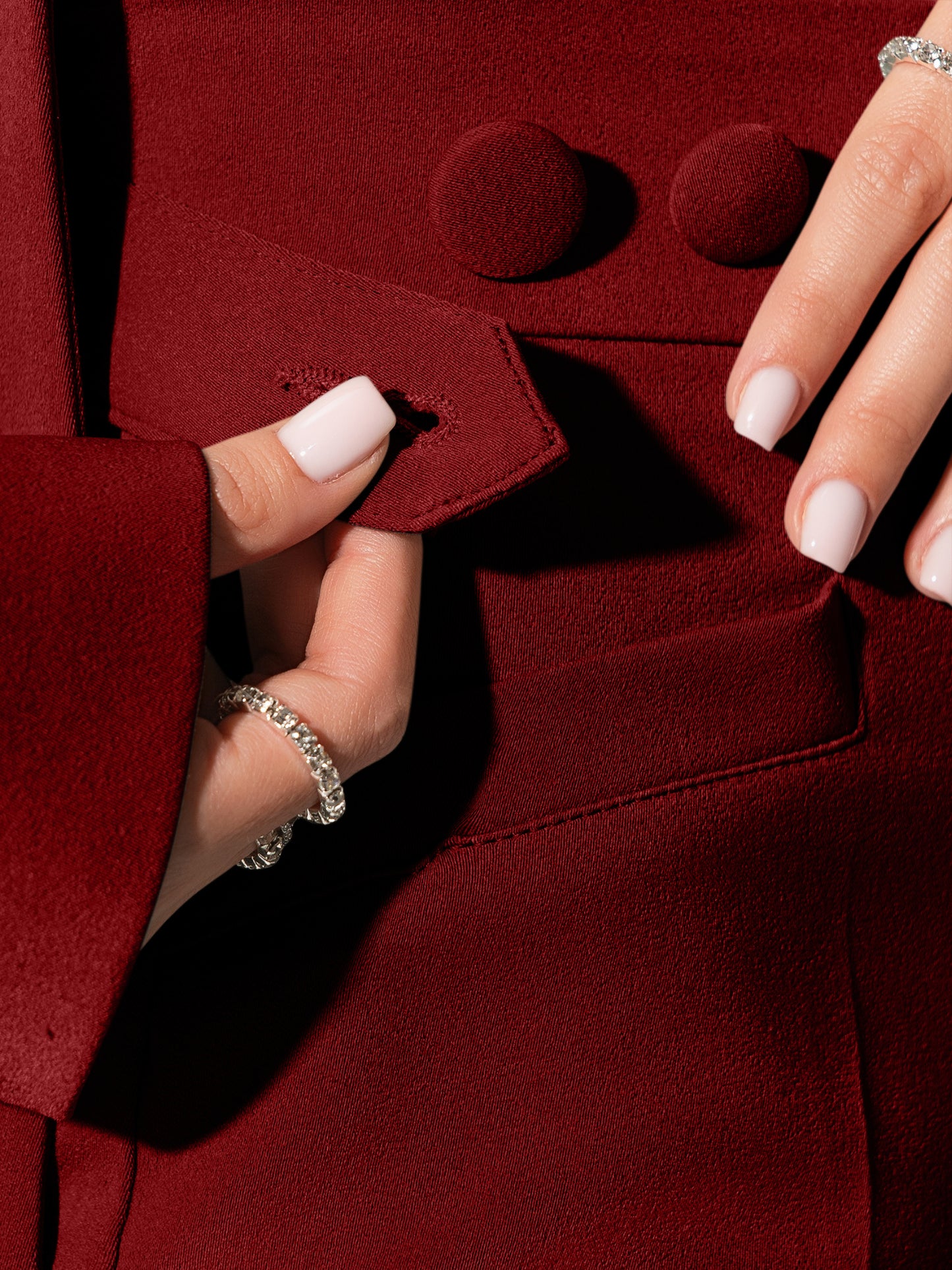 Flared Trousers With Adjustable Waist - Burgundy