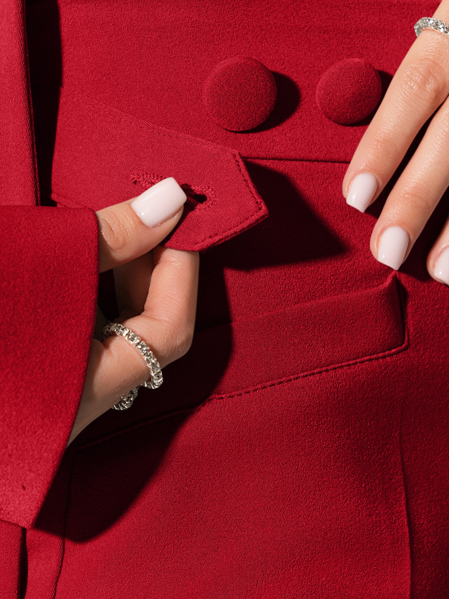 Flared Trousers With Adjustable Waist - Fierce Red