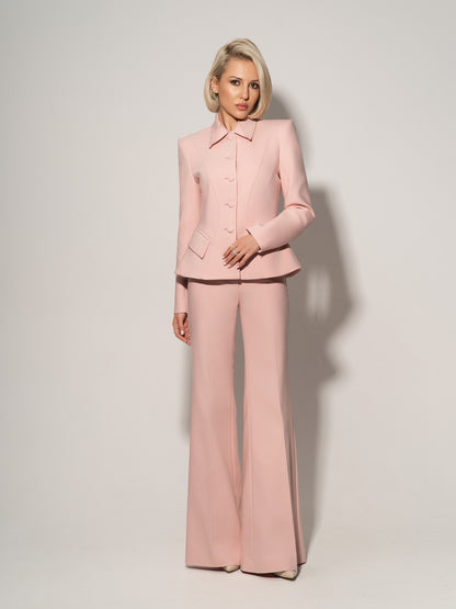 Flared Adjustable Trousers in Cotton