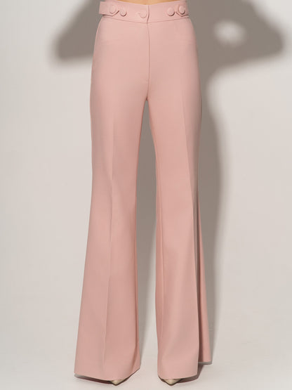 Flared Adjustable Trousers in Cotton