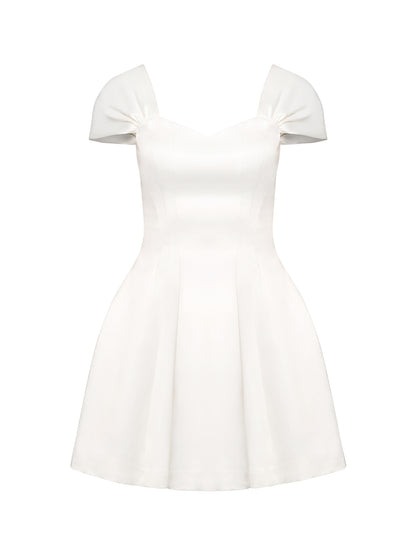 Flared Mini Dress - Pearl White