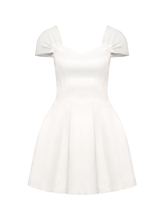 Flared Mini Dress - Pearl White