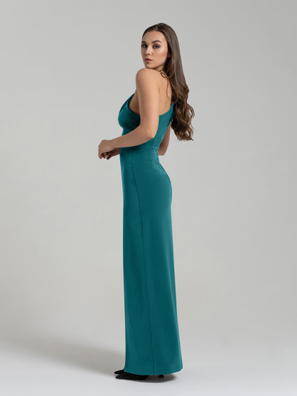 Harmony Asymmetric Long Dress - Turquoise