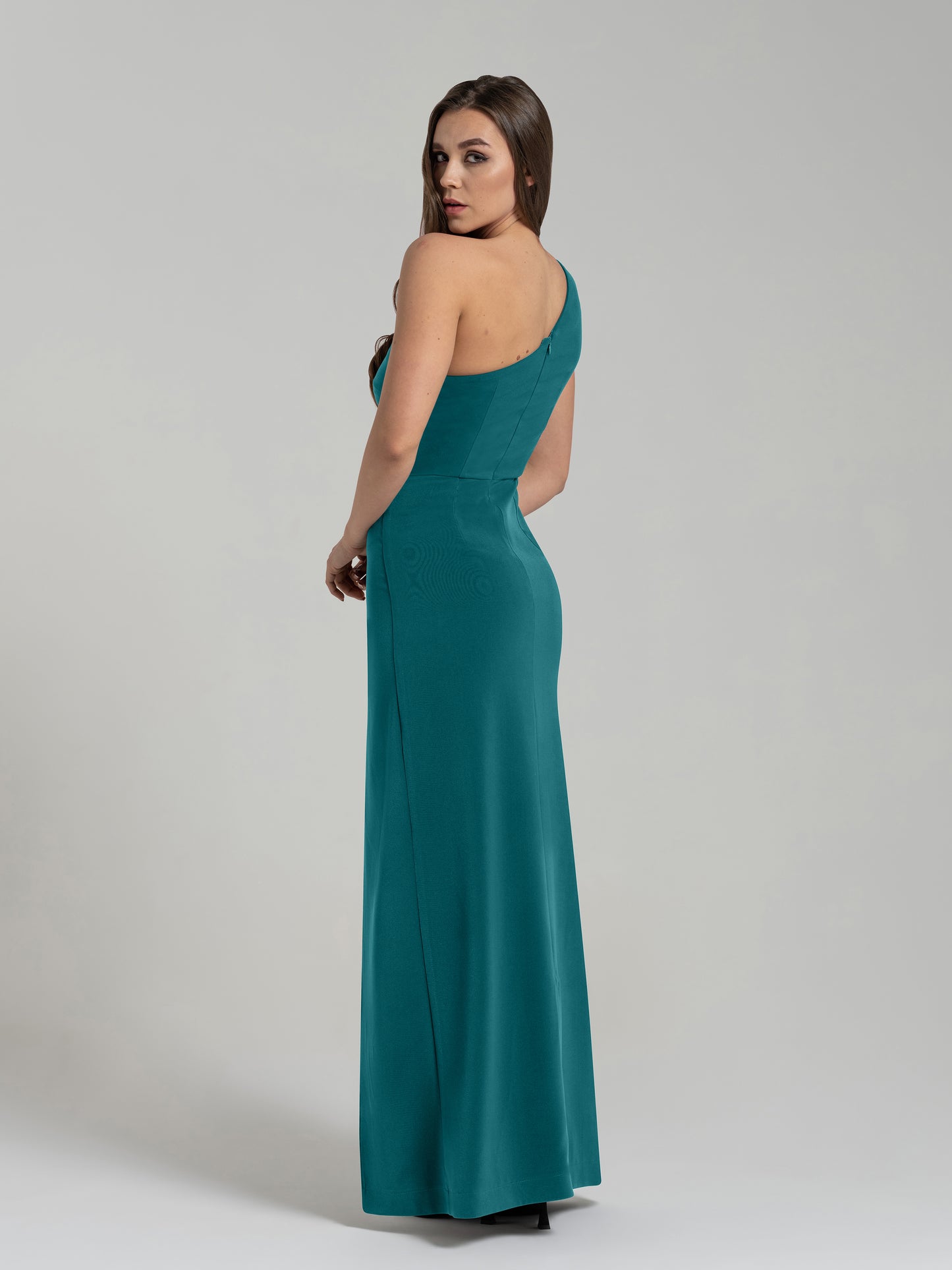 Harmony Asymmetric Long Dress - Turquoise