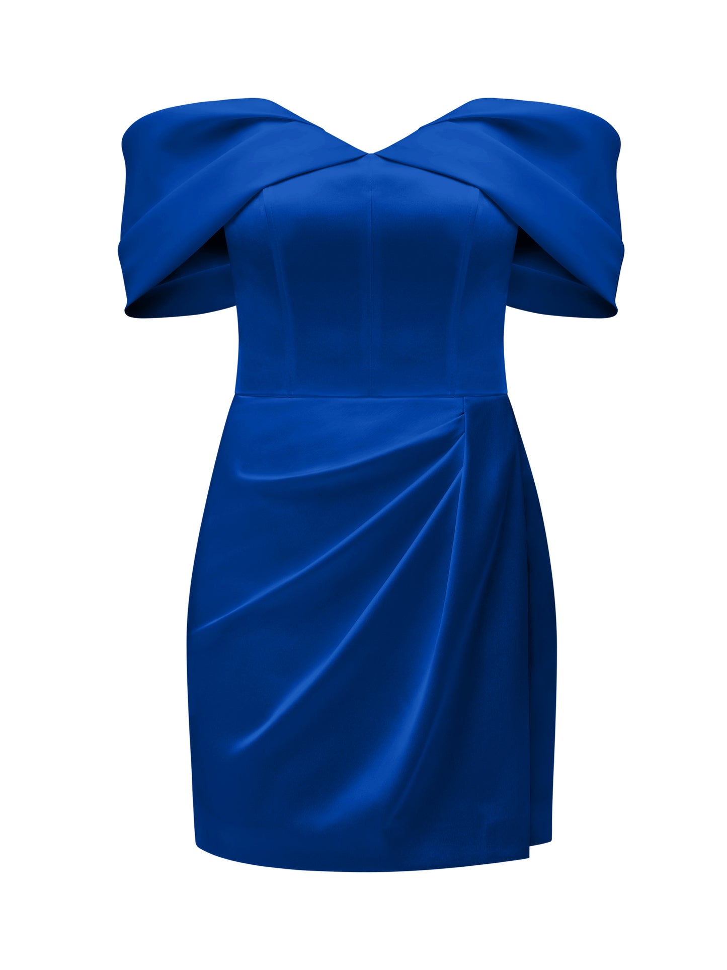 Heavenly Kissed Draped Satin Mini Dress - Azure Blue by Tia Dorraine Women's Luxury Fashion Designer Clothing Brand