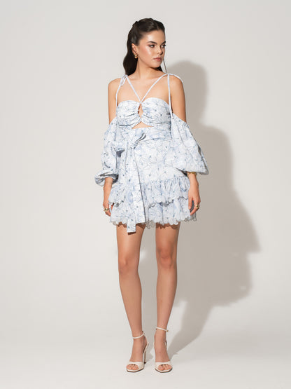 High-Waist Mini Skirt in Georgette