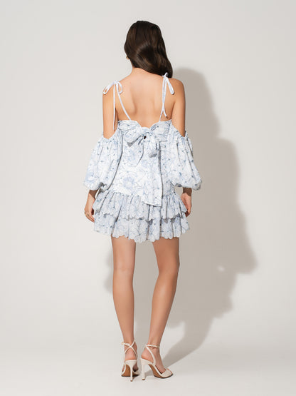 High-Waist Mini Skirt in Georgette
